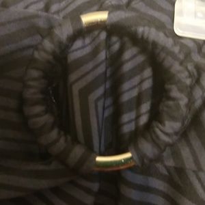 Black & Gray stripe Maxi Skirt